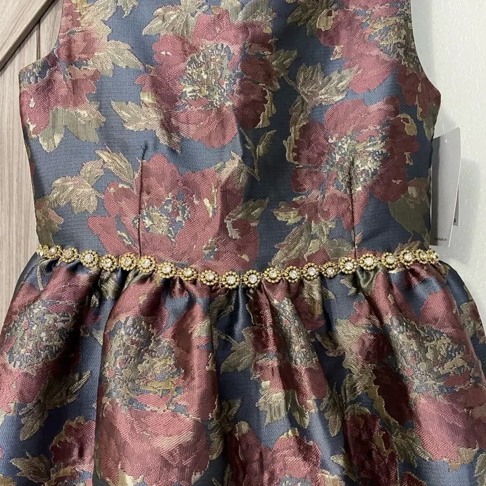 NWT Belle Bagley Mishka 16 floral jacquard dress